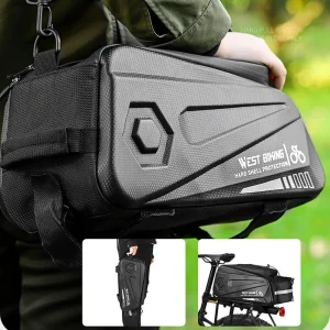 Waterproof Bike Hard Shell Bag Bicycle Rear Rack Pack Bag Pannier Large Capacity