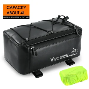 WEST BIKING Waterproof Bike Pannier Trunk Bag Bicycle Rear Rack Pack Bag 4L