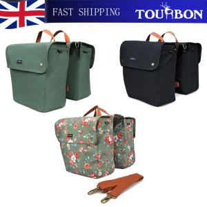 TOURBON Bicycle Double Panniers, Bike Rear Rack Bag, Market Trunk Case Cycling