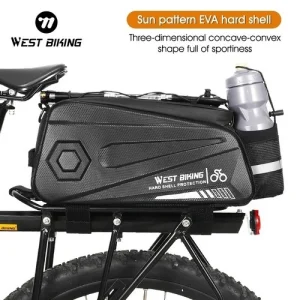 WEST BIKING Waterproof Bike Trunk Bag Hard Shell Rear Rack Pannier