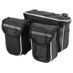 Waterproof Double Panniers Bag Bike Bicycle Cycling Pouch Front Storage Pack UK