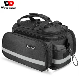 Rear Bike Rack Bag Bike Pannier Bag MTB Bicycle Rear Rack Pack Carrier Bag Black